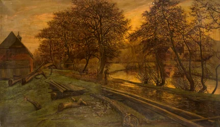 Un chantier de bois sur la Wey, Guildford